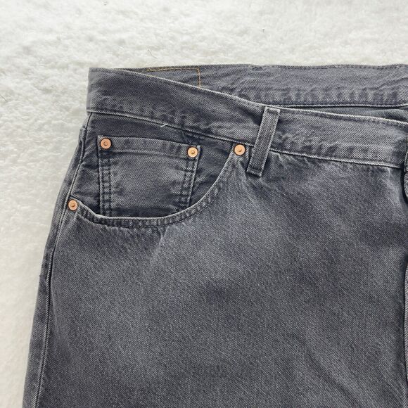 Levi's 501 Original Straight Leg Jeans Men 52x32 Black American Preppy Denim - Picture 3 of 10